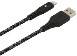 Tellur Cablu Tellur Green USB la MFI Lightning, 2.4, 1m, nailon, negru (TLL155481) - vexio