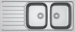 Franke Chiuveta bucatarie inox Franke SKX 621 ST, dreptunghiulara, 2 cuva si picurator pe partea stanga, 116x50x14 cm, adancime cuva 14 cm, Inox lucios (101.0712.333) Chiuveta