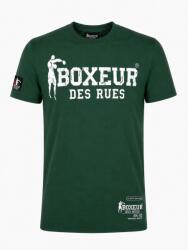 Boxeur des Rues Tricou barbati Boxeur des Rues Slim Fit, Verde inchis, Logo alb, Bumbac premium, Mărimea S