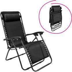 Mobikon Scaun pozitionabil de gradina, negru, Gerald 67x91/153x86/109 cm (66849)