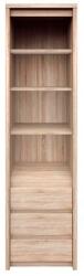 Mobikon Biblioteca 4 polite 3 sertare din pal stejar sonoma Norty 57x40x210 cm (13939) Biblioteca