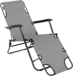 Mobikon Scaun de gradina pozitionabil, gri, Reged 60x105/111x84 cm (66854)
