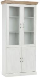 Mobikon Vitrina pal alb pin nordic natur stejar salbatic Royal 87x39x187 cm (13283) Vitrina