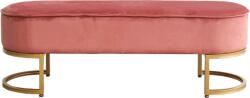 Mobikon Banca de design catifea roz crom auriu Mirila 100x40x43 cm (43769)