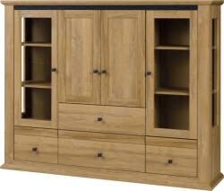 Mobikon Vitrina mdf maro stejar grand Leon 165x40x130 cm (17241) Vitrina