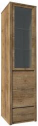 Mobikon Vitrina mdf stejar lefkas inchis Montana 50x43x197 cm (13309) Vitrina