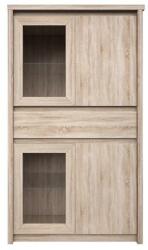 Mobikon Vitrina pal melaminat natur stejar sonoma Norty 87x40x154 cm (13953) Vitrina