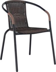 Mobikon Scaun rachita sintetica maro metal negru Doren 53x63x72 cm (14797)