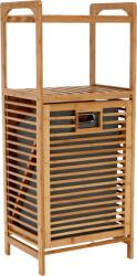 Mobikon Cos de rufe bambus natur si textil gri Keri 40x30x95 cm (17736)