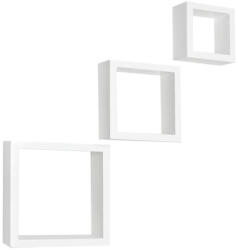 Mobikon Set 3 etajere mdf alb Kvadro 25.4x8.7x25.4 cm (15033) Raft
