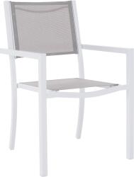 Mobikon Scaun stivuibil pentru gradina otel alb gri Dorio 56x62x86 cm (62387)