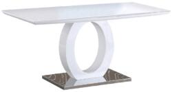 Mobikon Masa din mdf alb lucios si picior otel Zarni 150x80x75 cm (15074)