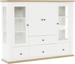Mobikon Vitrina mdf alb maro stejar grand Leon 165x40x130 cm (17254) Vitrina