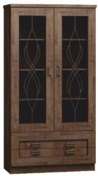 Mobikon Vitrina mdf maro stejar lefkas Tedy 90x44x190.5 cm (13332) Vitrina