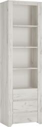 Mobikon Biblioteca cu 4 polite 3 sertare din lemn alb craft Angel 56x40x77 cm (13734) Biblioteca