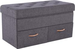 Mobikon Bancuta 2 sertare textil gri Sulot 84x42x43 cm (15433)