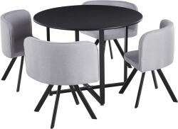 Mobikon Set mobilier dining negru gri Bevan 100x73 cm, 67x45x69 cm (45363)