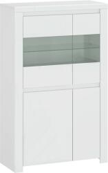 Mobikon Vitrina mdf alb lucios Lindy 98x41.5x156.5 cm (18582) Vitrina