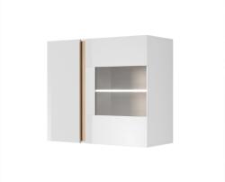 Mobikon Vitrina suspendabila pal alb maro stejar grandson alb lucios City 96.5x40x82.5 cm (16109) Vitrina
