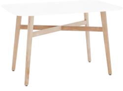 Mobikon Masa cu blat din mdf alb si picioare lemn natur Cyrus 120x80x75 cm (16491)