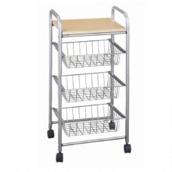 Mobikon Raft cu 3 cosuri metal si mdf fag Campo 39x36x70 cm (12924) Raft
