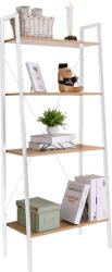 Mobikon Raft 4 polite mdf stejar si metal alb Thea 60x35x149 cm (17450) Raft