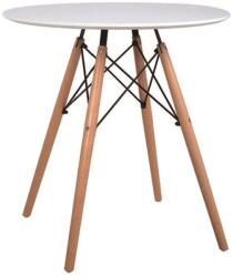 Mobikon Masa cu blat rotund din mdf alb si picioare fag Gamin 60x74 cm (15554)
