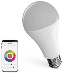 EMOS LED izzó GoSmart A65, E27, 14 W (94 W), 1 400 lm, RGB, dimmelhető, WiFi, 1400, 220-240V, CRI>80, EMOS, ZQW516R (ZQW516R)