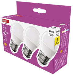 EMOS LED izzó Classic Mini Globe, E27, 4, 2 W (40 W), 470 lm, Természetes fehér, 4000K, 230V, CRI>80, EMOS, ZQ6E23.3 (ZQ6E23-3)
