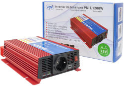 PNI Invertor de tensiune PNI L1200W alimentare 12V iesire 230V (PNI-H1200W12)