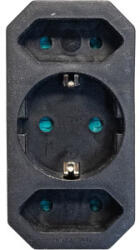Bachmann Priza/prelungitor Bachmann Multistecker 2xEURO + 1x Schuko, Negru (BM-920.170)
