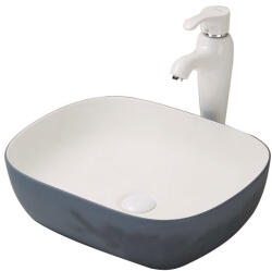 Fluminia Indus 49x40 cm white/grey (ARTC80419-CCGRW-M)