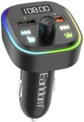 Earldom ET-M85 autós FM transmitter és szivargyújtós töltő USB 3.1A, Bluetooth 5.0, fekete - Car FM Transmitter Charger (ET-M85)
