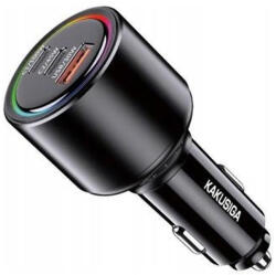 KAKUSIGA KSC-1171 Huihong autós gyorstöltő szivargyújtós USB + Type-C, 175W, fekete - 175W Car Charger (KSC-1171)