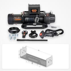 EMD Winch Pachet troliu Nissan Patrol Y60: troliu electric EMD Winch 13000 lbs cablu sintetic și suport troliu dedicat