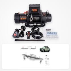 EMD Winch Pachet troliu Suzuki Jimny (1998-2018): troliu electric EMD Winch 8500 lbs cablu sintetic și suport troliu dedicat