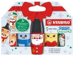 STABILO Boss mini Frosty Friends Christmas szövegkiemelő, 5 szín/bliszter (SW07053210)
