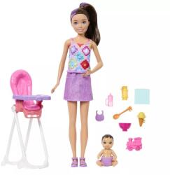 Mattel Barbie: Set de joacă babysitter - scaun de hrănire (JJB44) Papusa Barbie