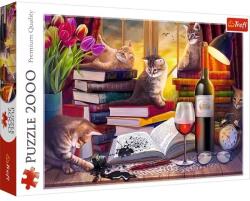 Trefl Trefl: Natură statică nocturnă cu pisici - Puzzle de 2000 piese (27126) Puzzle