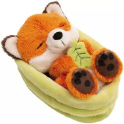 NICI pluș: Vulpiță dormind cu frunză, în coș - 12 cm (63121)