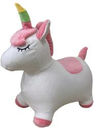 Time Leader Minge săritoare îmbrăcată în pluș, 56 cm, cu pompă manuală - Unicorn (KD307 WHITE)