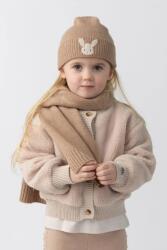 Donsje gyerek gyapjú sapka Evaran Merino Wool Hat Fluffy Bunny - barna 6-12 hónapos