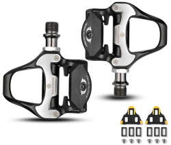 Rockbros LP-RD2BK Shimano SPD-SL Országúti Kerékpár Pedál Szett - Fekete-Ezüst (LP-RD2BK)