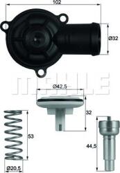 MAHLE TI 220 87D - Termostat, lichid racire - Termostat sistem racire 87°C. in carcasa SEAT CORDOBA. IBIZA III. IBIZA IV. IBIZA IV SC. IBIZA IV stanga IBIZA IV - HATCHBACK. TOLED O - MAHLE-TI 220 87D (MAHLE