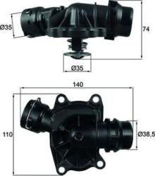 MAHLE TI 233 88 - Termostat, lichid racire - Termostat sistem racire 88°C. in carcasa BMW 3 E46. 5 E39. 7 E38. X5 E53. LAND ROVER RANGE ROVER III. OPEL OMEGA B 2.5D - 3.0D 08. - MAHLE-TI 233 88 (MAHLETI2338