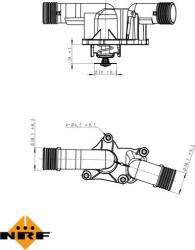 NRF 725050 - Termostat, lichid racire - Termostat sistem racire 95°C. in carcasa BMW 3 E36. Z3 E36 1.9 09.95 - 08.99 - NRF-725050 (NRF725050)