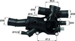 MAHLE TH 44 83 - Termostat, lichid racire - Termostat sistem racire 83°C. in carcasa VOLVO C30. C70 II. S40 II. S80 II. V50. V70 III. CITROEN C4. C4 GRAND PICASSO I. C4 I. - MAHLE-TH 44 83 (MAHLETH4483)