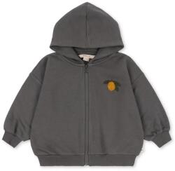 Konges Sløjd cipzáras melegítőfelső kapucnival gyerek pamuttal LOU SWEAT ZIP HOOD GOTS - szürke 86