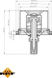 NRF 725029 - Termostat, lichid racire - Termostat 82°C DAF 75. 75 CF. 85 CF. 95 XF. CF. CF 75. CF 85. XF 105. XF 106. XF 95. RVI KERAX. MAGNUM. PREMIUM. - NRF-725029 (NRF725029)