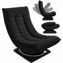 Deuba Fotoliu relaxant din catifea reiată - negru